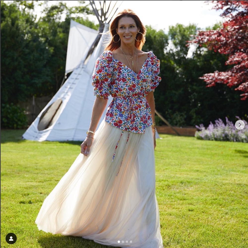 Floral Gracie Wrap Puff Top